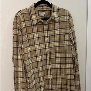J. Crew Men's Brown Plaid Shirt Y2K